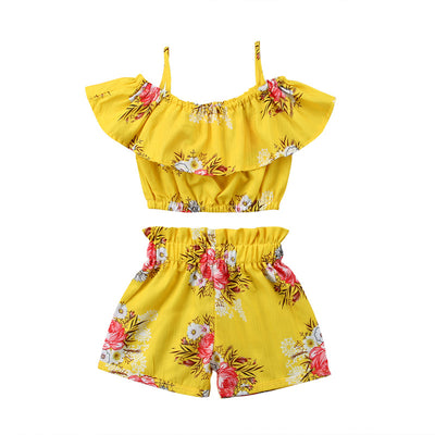 Conjunto de Shorts Floral con Cuello para Niña - Image 8