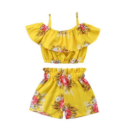 Conjunto de Shorts Floral con Cuello para Niña - Image 8