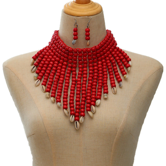 Collar Étnico de Cuentas de Madera - Diseño Europeo y Americano - Image 3