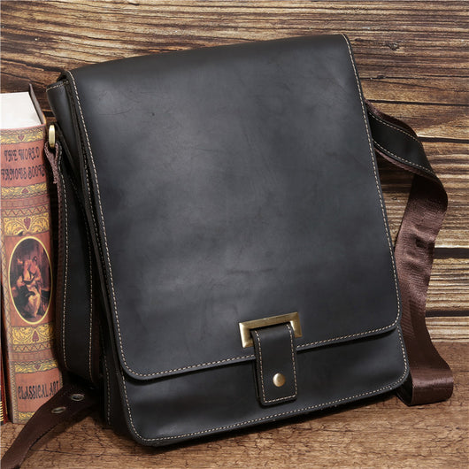 Bolso Bandolera Vintage de Cuero Crazy Horse para Hombre - Image 15