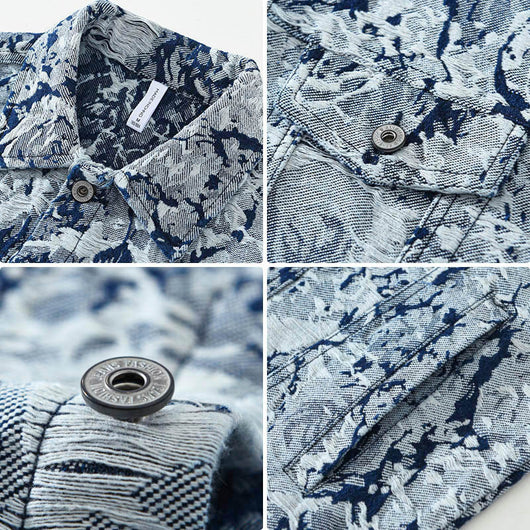 Chaqueta Denim Jacquard para Hombre - Diseño Moderno y Versátil - Image 5