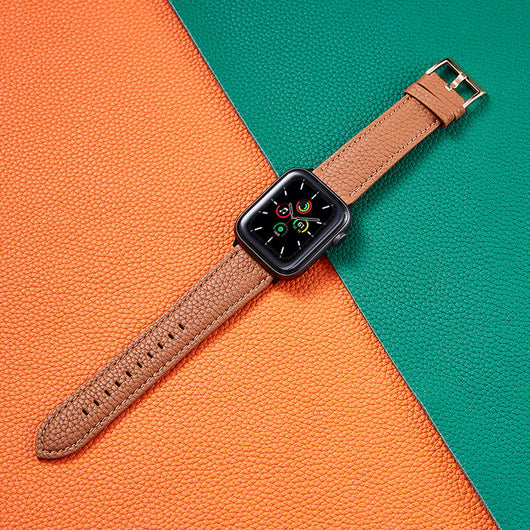 Correa de Cuero para Apple Watch SE - Patrón Lichi con Acabado Aceitado - Image 11