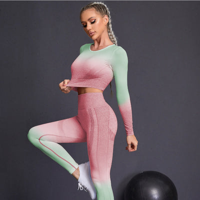 Conjunto de Yoga Tie Dye con Degradado de Colores - Image 14