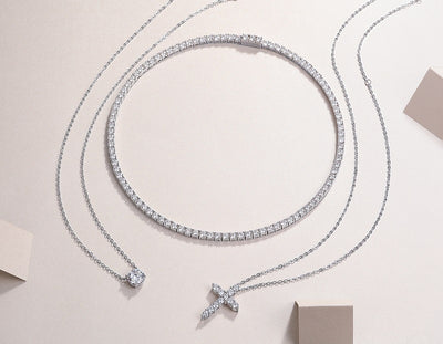 Conjunto de Joyería Minimalista con Moissanita Premium y Plata 925 Chapada en Platino - Image 5