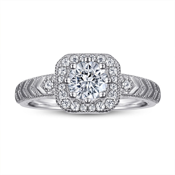Anillo de Plata con Circonita Princesa - Simulante de Diamante - Image 2