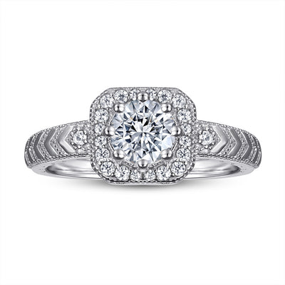Anillo de Plata con Circonita Princesa - Simulante de Diamante - Image 2
