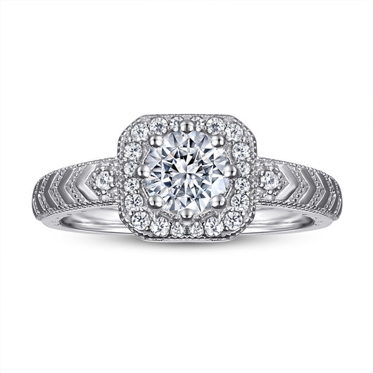 Anillo de Plata con Circonita Princesa - Simulante de Diamante - Image 2