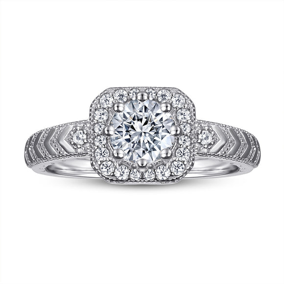 Anillo de Plata con Circonita Princesa - Simulante de Diamante