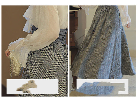 Conjunto de Falda de Lana Retro Elegante para Otoño - Image 9