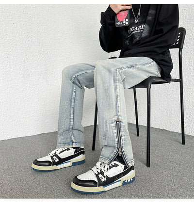 Jeans Rectos Holgados Estilo Hong Kong con Diseño de Cierre - Image 12