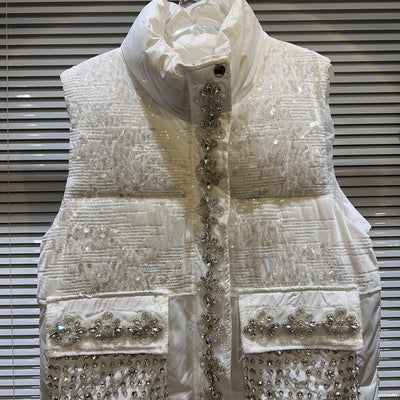 Chaqueta Acolchada de Algodón con Pedrería para Mujer - Image 11