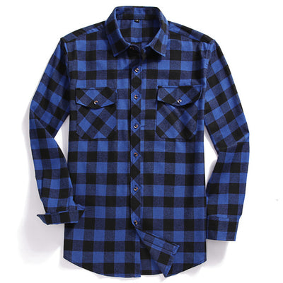 Camisa de Franela Cuadriculada Casual para Hombre con Bolsillos de Pecho - Image 6