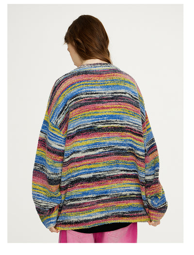 Cardigan de Rayas Degradadas en Colores Vibrantes - Image 12