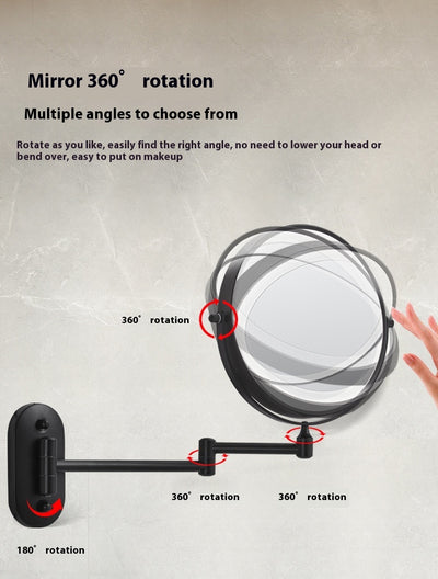 Espejo de Baño con Luz LED Plegable Doble Cara sin Perforación - Image 10