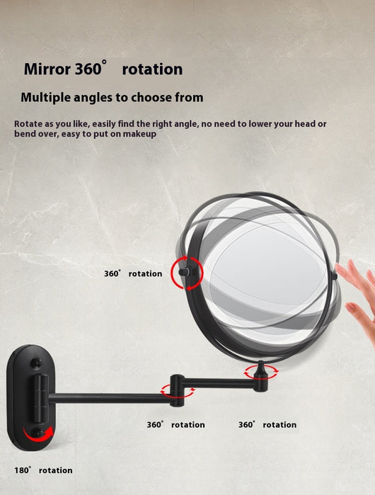 Espejo de Baño con Luz LED Plegable Doble Cara sin Perforación - Image 10