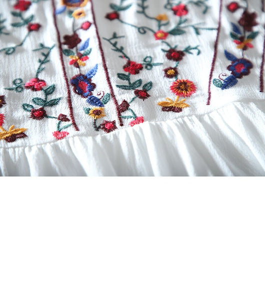 Blusa Retro Holgada con Bordado Floral - Image 14