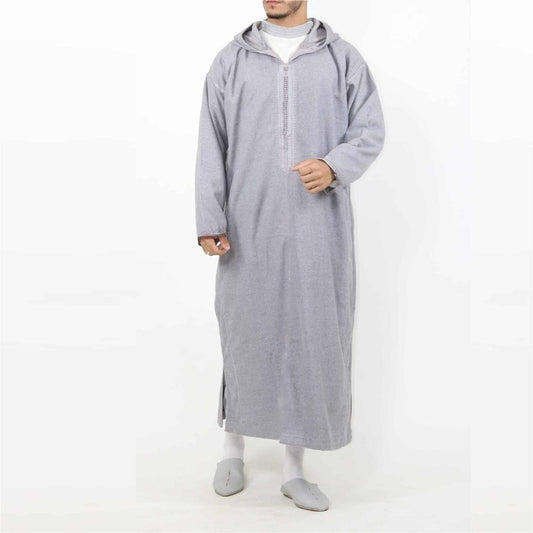 Túnica Árabe con Capucha para Hombre - Ropa Islámica Tradicional - Image 2