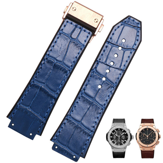 Correa de Reloj Cuero Genuino con Silicona para Hombre - Image 5