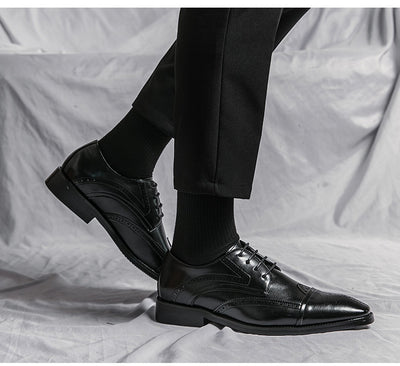 Zapatos de Cuero Clásico Estilo Británico Talla Grande - Cordones Bajos - Image 16
