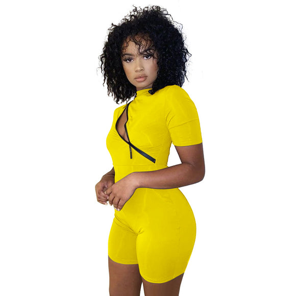 Jumpsuit Casual Ajustado con Costuras Contrastantes