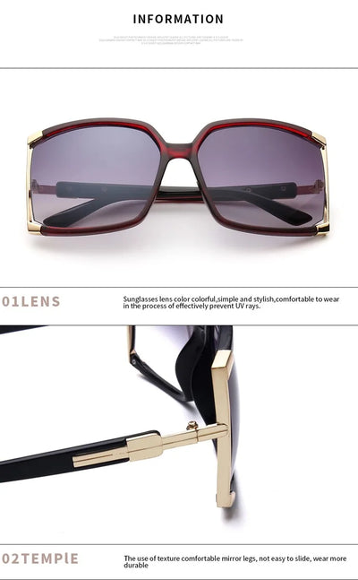 Gafas de Sol Cuadradas de Marco Grande para Mujer - Image 32