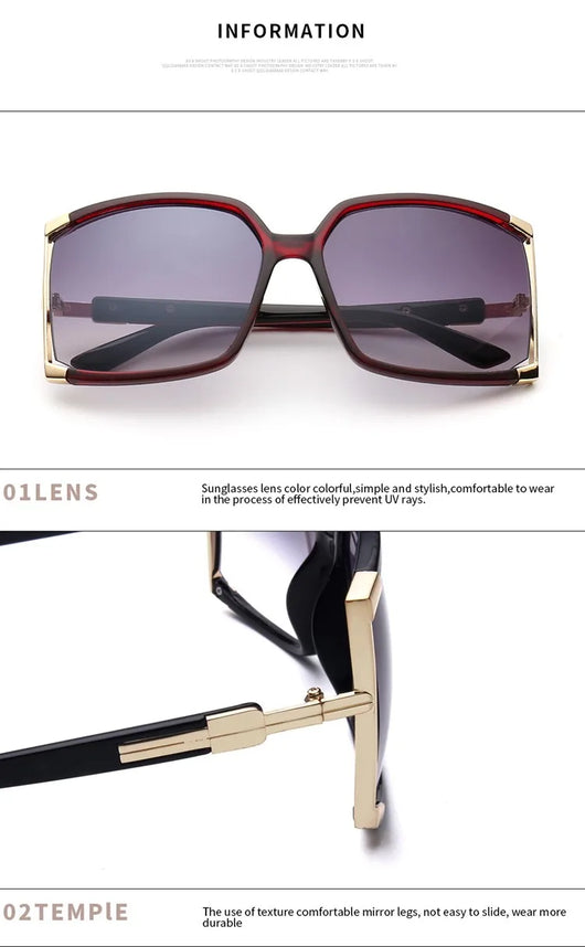 Gafas de Sol Cuadradas de Marco Grande para Mujer - Image 32