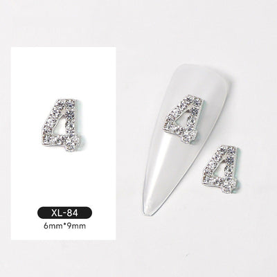 Decoraciones de Uñas de Diamante Brillante en Aleación Plateada - Image 11