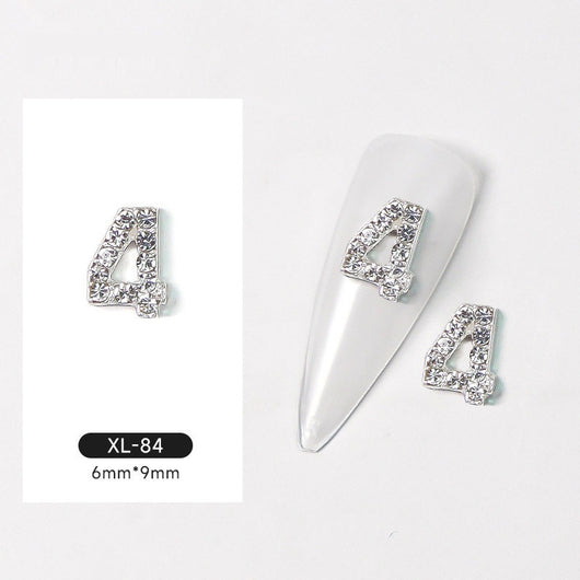 Decoraciones de Uñas de Diamante Brillante en Aleación Plateada - Image 11