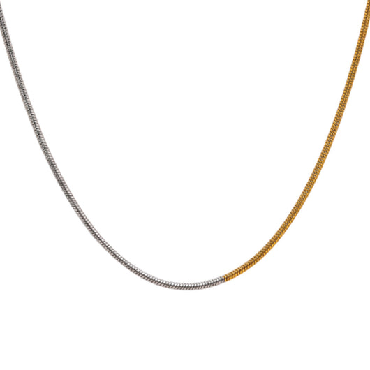 Cadena Clavícula Titanio Acero Chapado en Oro Real 18k - Image 6