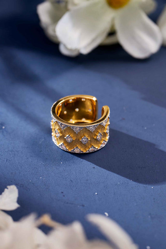 Anillo Estrella Bicolor Ancho Estilo Europeo y Americano - Image 11