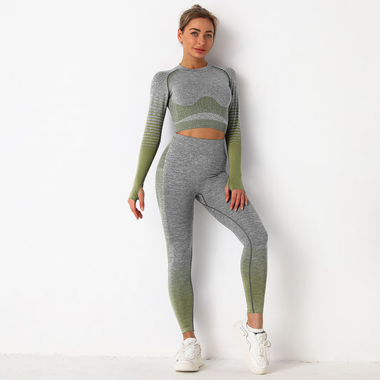 Pantalones de yoga de punto melocotón de secado rápido