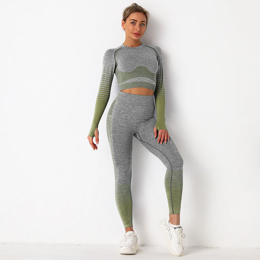 Pantalones de yoga de punto melocotón de secado rápido