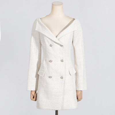 Vestido Elegante Hombros Descubiertos con Manga Larga y Cintura Ajustada - Image 2