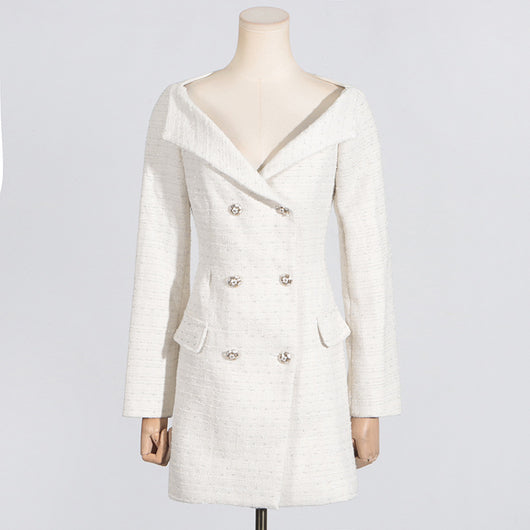 Vestido Elegante Hombros Descubiertos con Manga Larga y Cintura Ajustada - Image 2