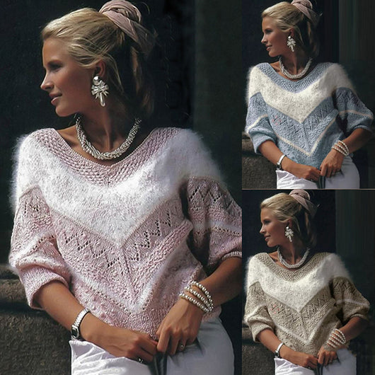 Suéter Casual para Mujer con Cuello en V y Detalles de Rayas - Image 6