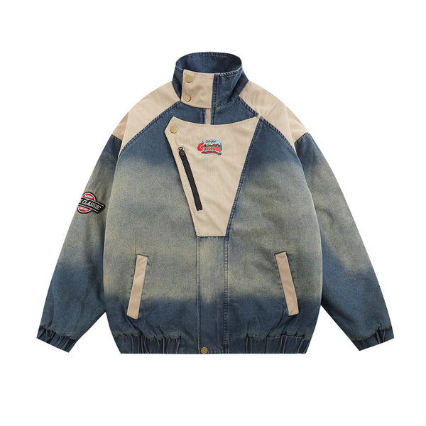 Abrigo Acolchado de Algodón con Cuello Alzado y Detalles en Contraste