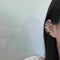 Hydrangea Eternal Flower Cluster White Crystal Pendant Brooch Left Ear Clip Style