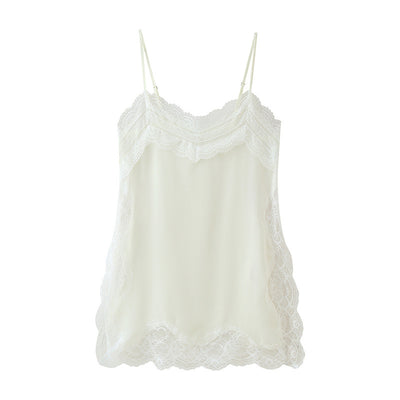 Vestido de Encaje con Abertura Lateral y Tirantes Ajustables