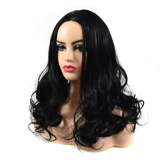 Peluca Larga Ondulada con Raya al Centro - Cabello Rizado Voluminoso - Image 3