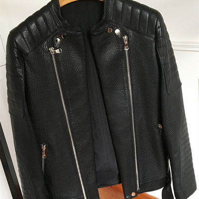 Chaqueta de Cuero Acolchada Cropped para Hombre - Image 7