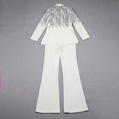 Pantalones Sueltos con Lentejuelas de Dos Piezas para Mujer - Image 13