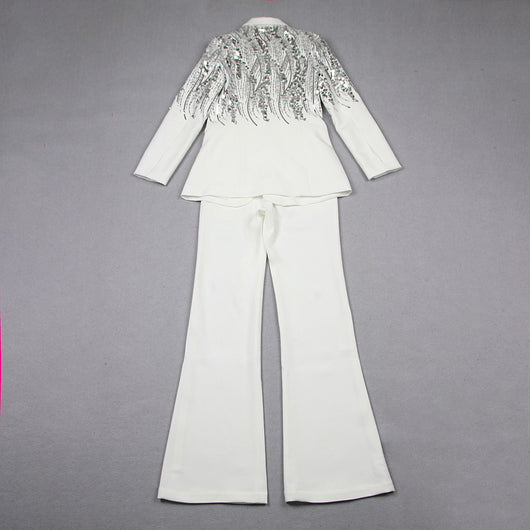 Pantalones Sueltos con Lentejuelas de Dos Piezas para Mujer - Image 13