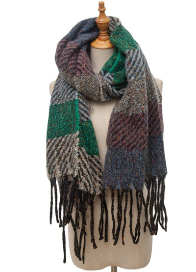 Bufanda Unisex a Rayas con Borlas - Cuello Cálido Europeo y Americano - Image 15