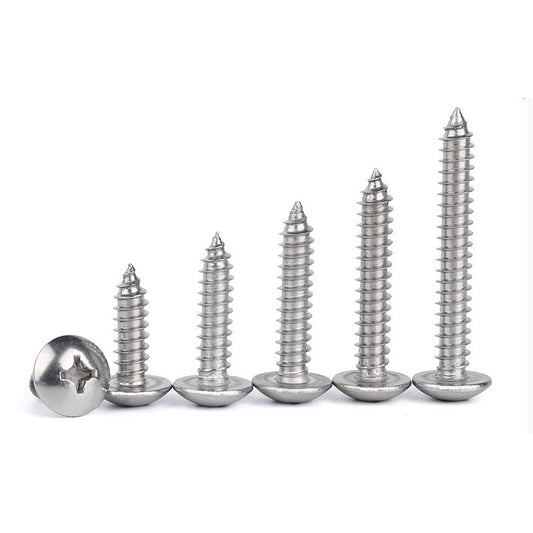 Tornillo Autorroscante de Acero Inoxidable Cabeza Ancha Tipo Champiñón