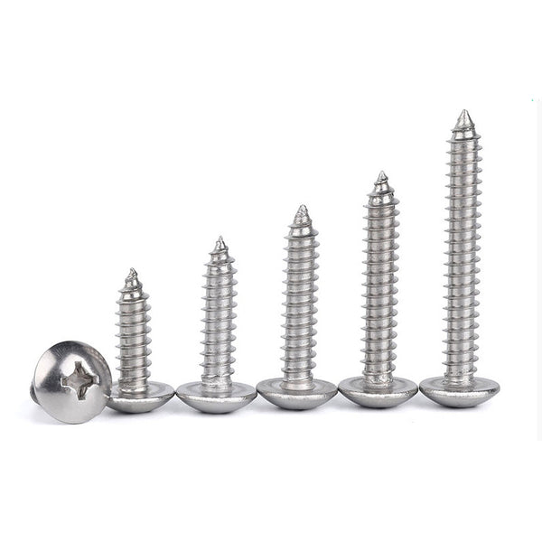 Tornillo Autorroscante de Acero Inoxidable Cabeza Ancha Tipo Champiñón
