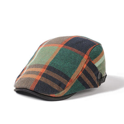 Gorra de Cuadros Artística de Algodón Retro