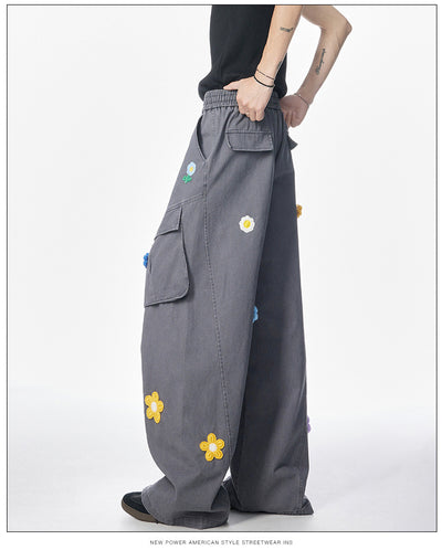 Pantalones de Trabajo Retro Multi-bolsillos Corte Recto Unisex - Image 12