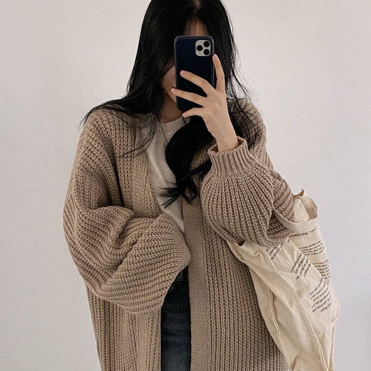 Cardigan Tejido con Mangas Farol y Largo Extendido - Image 17