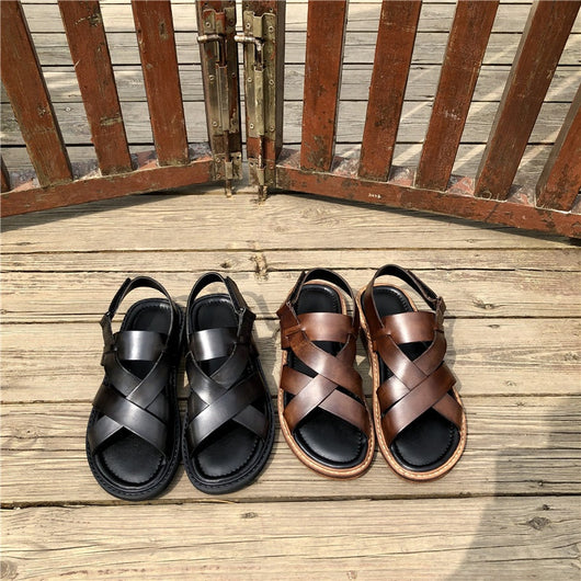 Sandalias Casuales de Cuero Genuino para Hombre - Comodidad de Verano - Image 40