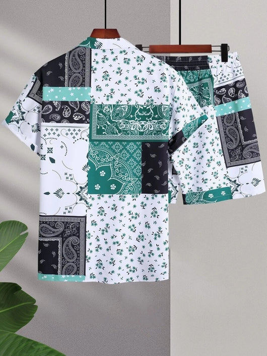 Conjunto Retro 2 Piezas: Playera y Shorts Estampado 3D Contraste - Image 15